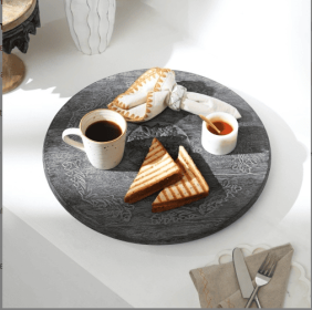 Broerine Handmade Mango Wood Lazy Susan Serving Plate