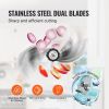 VEVOR Manual Vegetable Fruit Slicer, 0-0.5"/0-12mm Thickness Adjustable Commercial Slicer Machine, Double Feed Ports