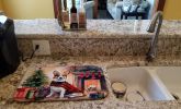 Corgi Cozy Christmas Dish Drying Mat Absorbent Dish Drying Mat Pad for Kitchen Counter Dish Drainer Mat for Countertop, 14 x 21", Multicolor