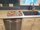 Lots of Red Cardigan Corgi Dish Drying Mat Absorbent Dish Drying Mat Pad for Kitchen Counter Dish Drainer Mat for Countertop, 14 x 21", Multicolor