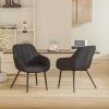 The two-piece set of dining bar chairs features a modern, ergonomically designed curved backrest, armrests and seat cushion, suitable for coffee shops