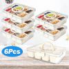 Divided Serving Tray 8 Compartments Snack Box Charcuterie Container Clear Snack Platter Organizer Storage Box with Lid Handle for Candy Nuts Cookies F