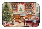 Corgi Christmas Cookies Dish Drying Mat Absorbent Dish Drying Mat Pad for Kitchen Counter Dish Drainer Mat for Countertop, 14 x 21", Multicolor