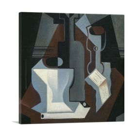 Carafe Pot Coffee and Glass 1919 (Type: Standard Framed Canvas Print, size: 24" x 24" / 60cm x 60cm (approx))