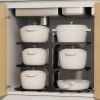 Pots and Pans Organizer, Adjustable 6-Tier Pots Organizer Rack for Cookware, Heavy Duty Pots Rack for Kitchen Storage